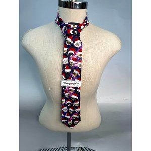 Knotty and Nice Holiday Space Cats Tie  OS Purple, red  Christmas Cats Space Pol